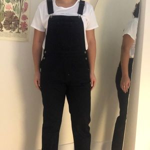 American Apparel Black Denim Overalls